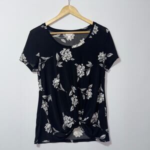 Candie's floral Black and white Top women’s size medium